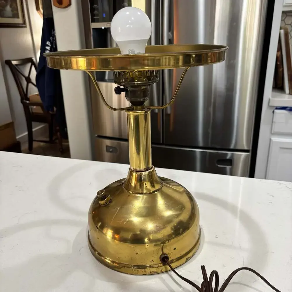 Vintage Coleman Model 100 Gas Lantern Converted to Electric Table Lamp